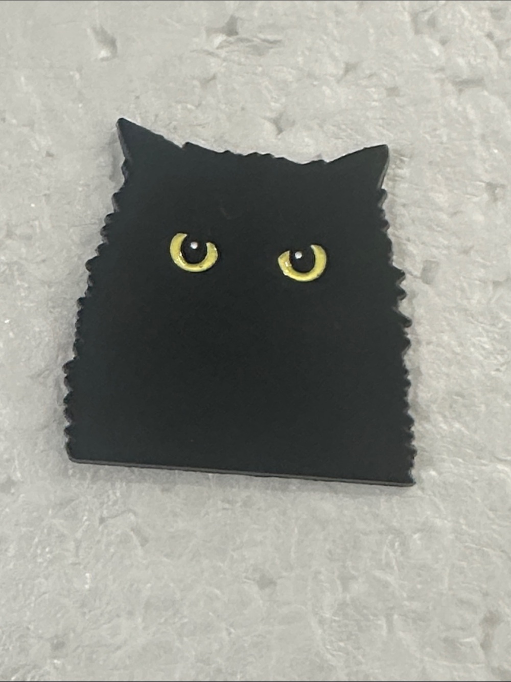 Black Cat Enamel Pin with Yellow Eyes